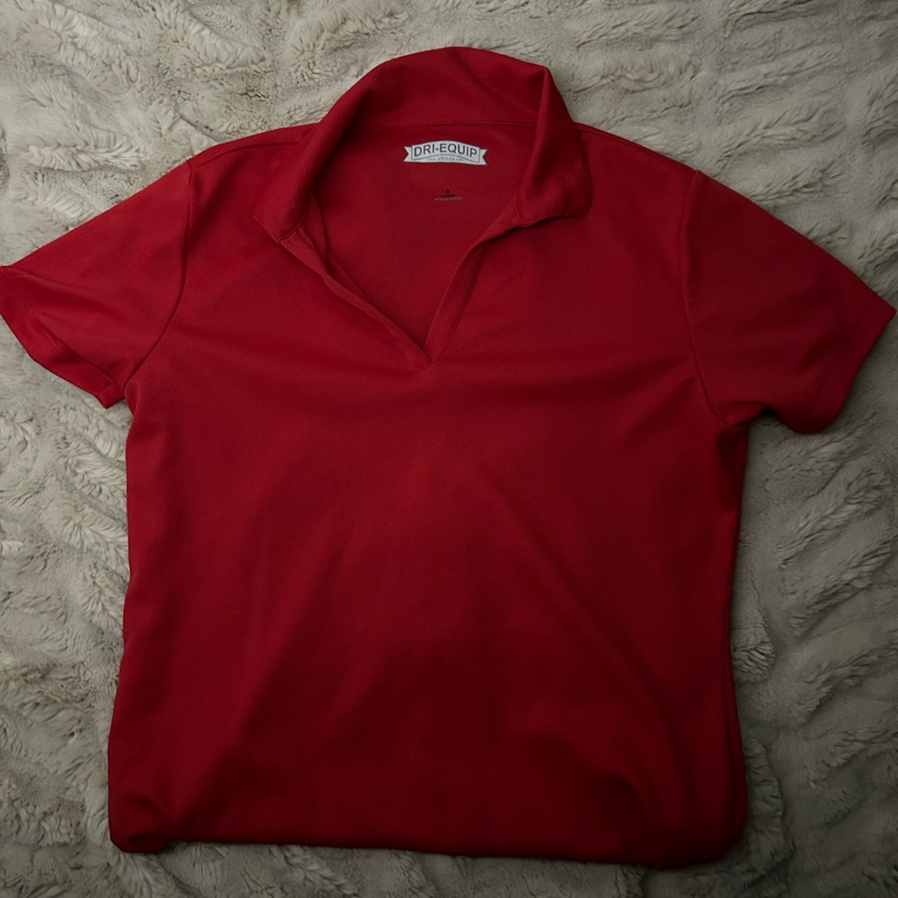 Red polo shirt